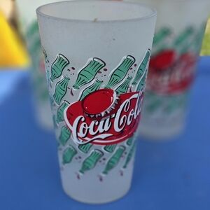Set Of 3 Plastic Coca Cola Cups Vintage
